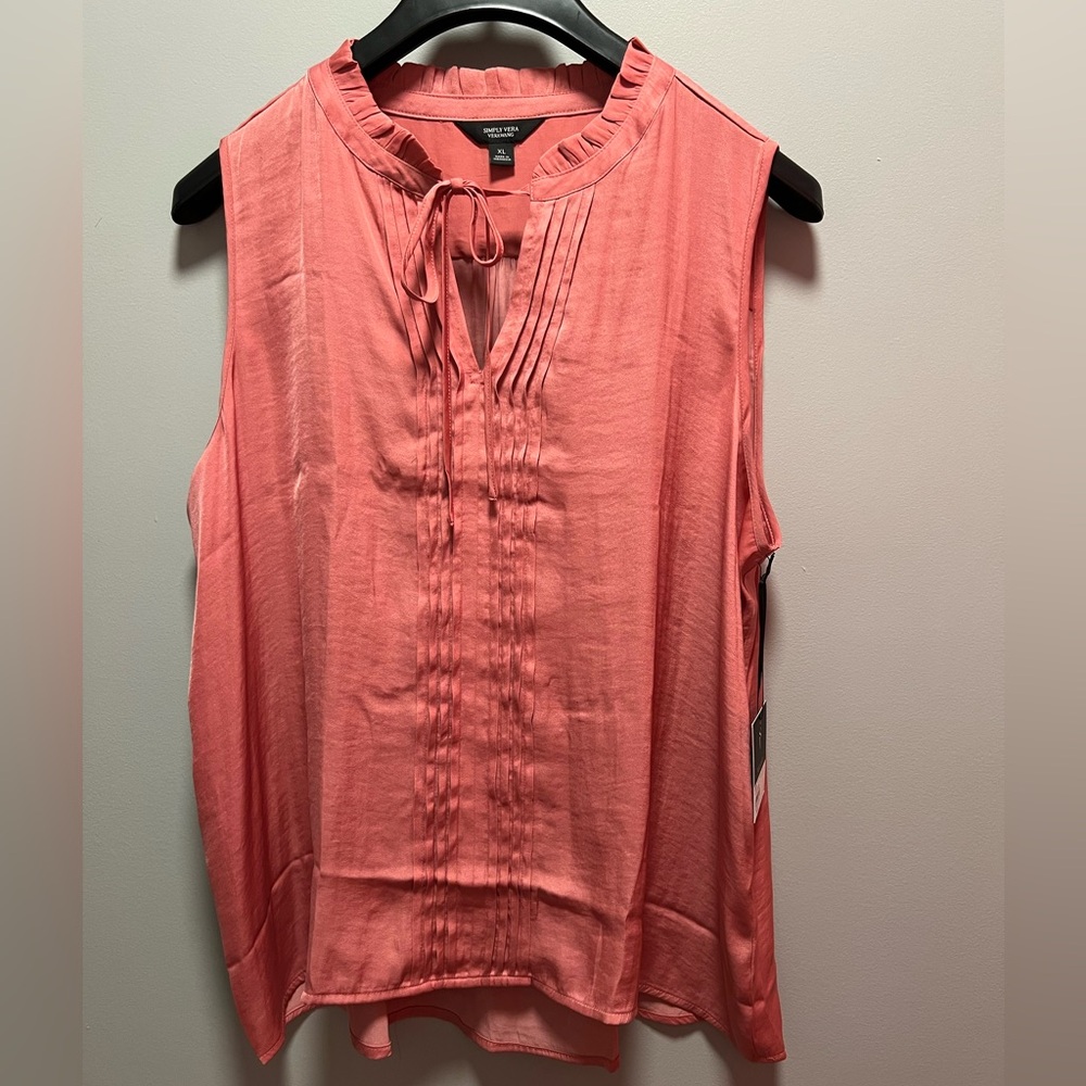 Simply Vera Vera Wang Mauve Sleeveless Blouse with Mandarin Collar